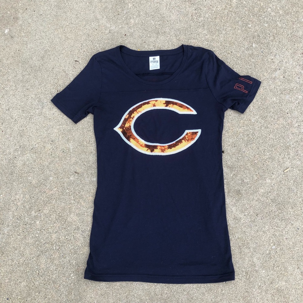 Chicago Bears bling sequins VS Pink T-shirt